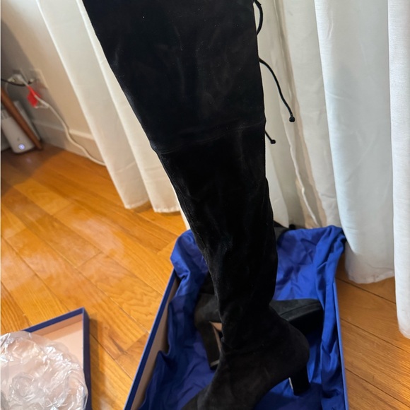Stuart Weitzman Black Suede Over-the-Knee Boots - Picture 1 of 3